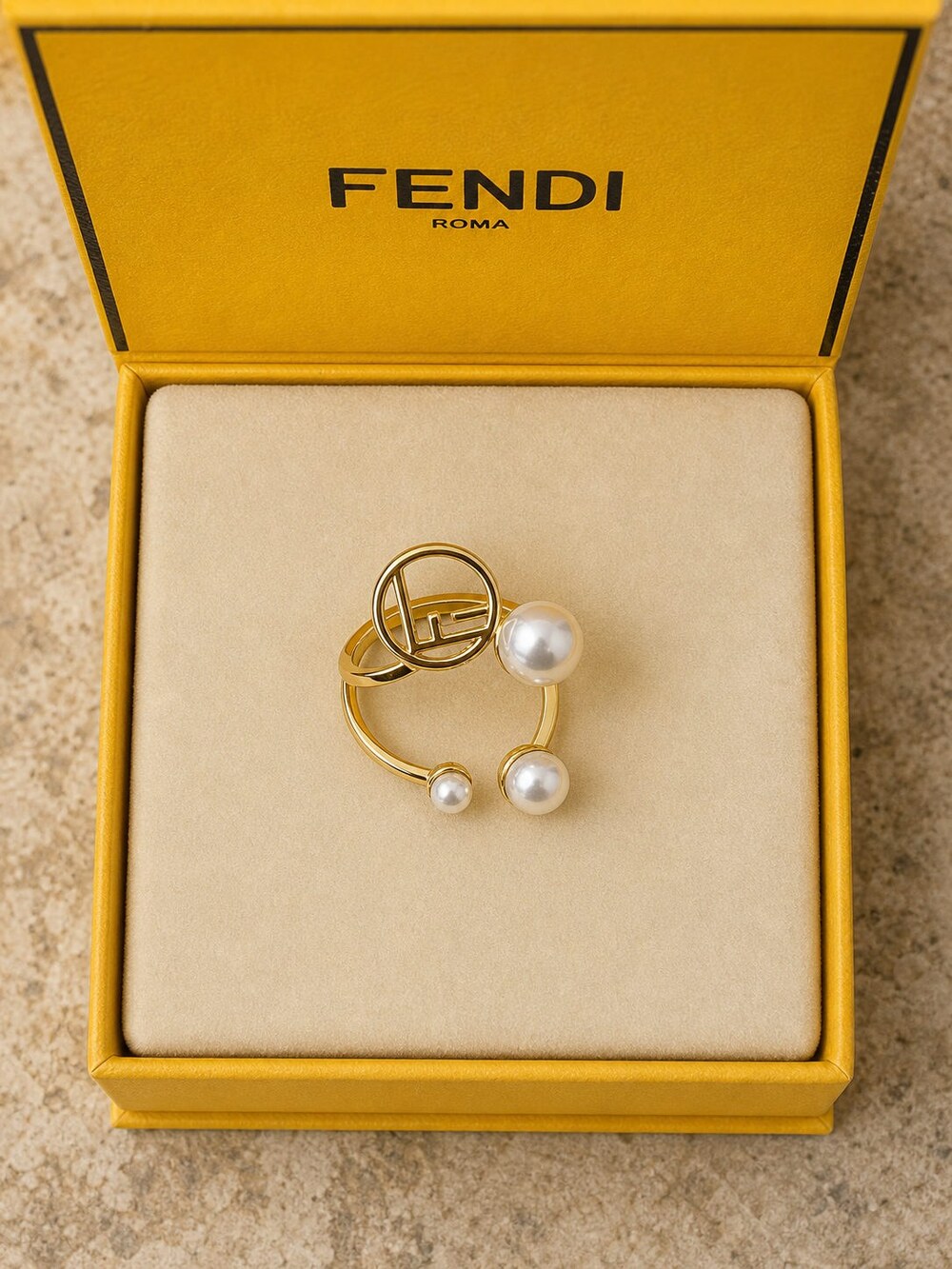 Fendi Modern Designer Ring Style 3 | New with Box - Picture 3 of 9